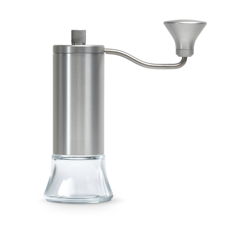 Macinacaffè manuale Eureka Baby in alluminio anodizzato con barattolo in vetro