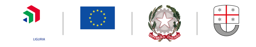 Coesione Italia 21-27 Liguria, Cofinanziato dall'Unione europea, Repubblica Italiana, Regione Liguria