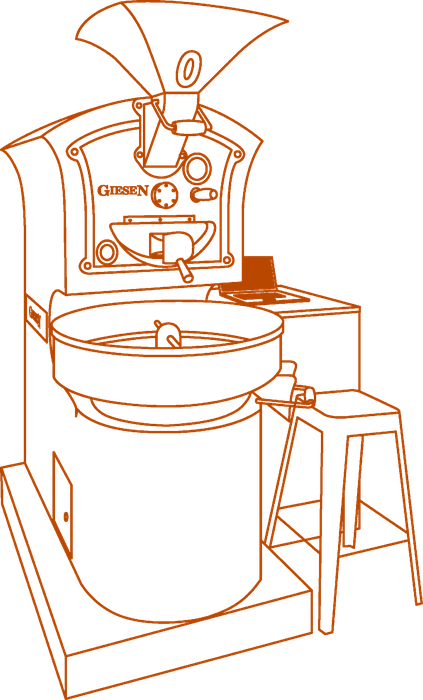 Drawing of the CoffeeStorming Giesen roaster